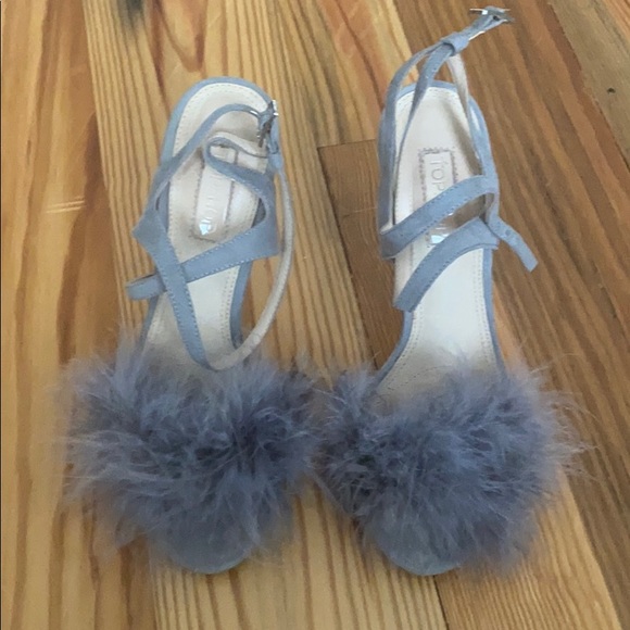 Topshop Shoes - Topshop Gray Feather Heels